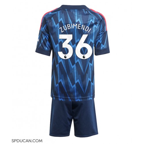 Dječji Nogometni Dres Arsenal Martin Zubimendi #36 Gostujuci 2025-26 Kratak Rukav (+ Kratke hlače)